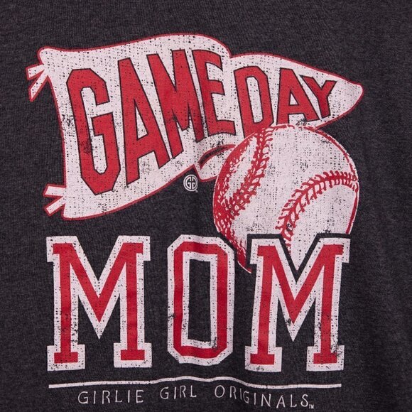 Girlie Girl Original Game Day Mom grey t-shirt-M - Picture 2 of 4